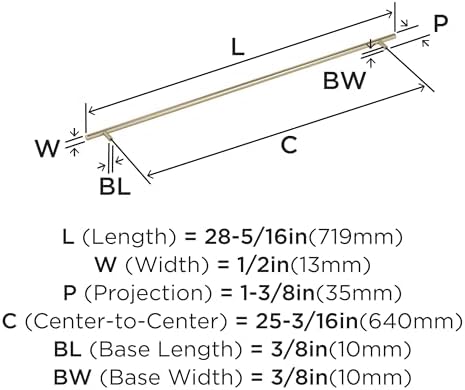 Amerock 25-3/16" Bar Pulls Golden Champagne Drawer Pull
