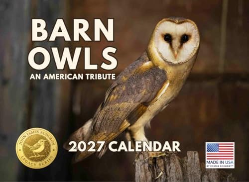 JJ Audubon Tribute Barn Owl Calendar 2027 Monthly Wall Calender 12 Month