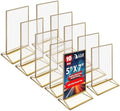 Azar Displays 152799-GLD-10PK Gold Trim Double-Sided Clear Acrylic Frames – Elegant Display Frames for Weddings, Events, and Photos | Premium 5x7 Tabletop Sign Holders (10-Pack)