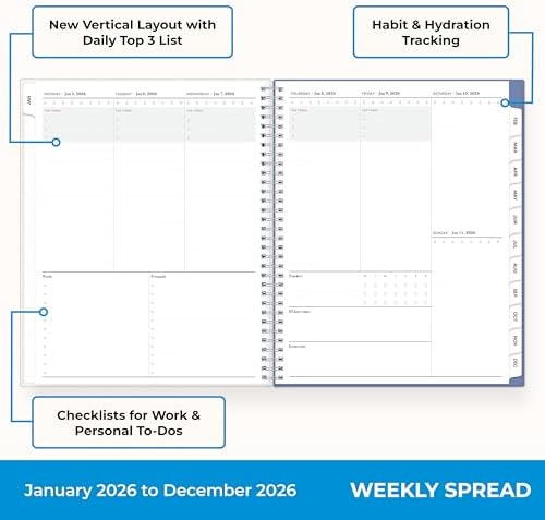 Blue Sky 2026 Weekly & Monthly Planner Calendar, 8.5"x11", Lindley