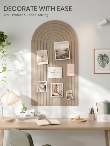 Large Arched Felt Bulletin Board 47.2''×25.5'', Taupe