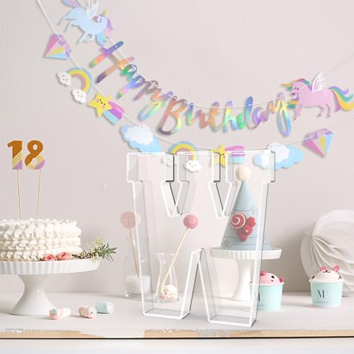 13.8" Acrylic Letter Charcuterie Tray,Fillable Alphabet Box (Letter W)