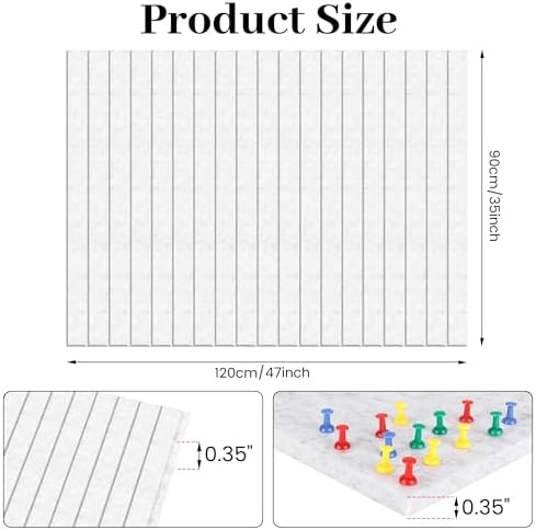 Large Cork Board for Office White Grey Felt Board Alternative-12 Pack Felt Wall Tiles for Office Wall Decor,Felt Bulletin Board Tiles,Push pin Board Wall Organizer for Office