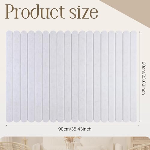 Yookeer Large Scalloped Felt Bulletin Board 36'' x 24'' Cork Board Alternative for Office Wall Decor 6 Pack with 25 Safe Removable Adhesive Tabs Push Pin, Felt Pin Boards for Home Office(Cream White)
