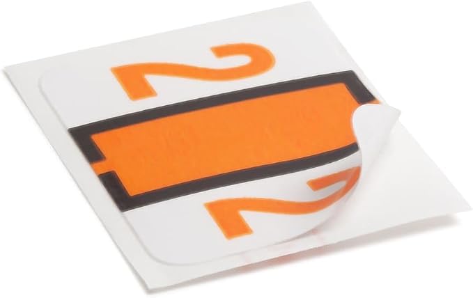 Smead BCCRN Bar-Style Color-Coded Numeric Label, 2, Label Roll, Light Orange, 500 Labels per Roll (67372)