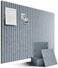 Fluxynara 48" x 36" Large Felt Bulletin Board, Blue Gray