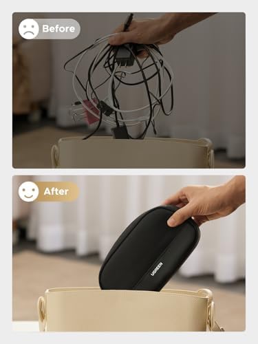 UGREEN Electronics Organizer Travel Case Bag Multifunctional Organizer Carrying Case for Cables, Cord, SD Card, Earbuds, Charger, USB Adapter, Electronic Accessories Small Size
