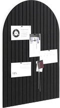 VIVELDA Large Felt Bulletin Board Arched 35" x 24" - Cork Board Alternative for Wall, 6 Felt Tiles with 32 Adhesive Tabs, Stylish Pin Board for Home Office, Bedroom & Classroom (Black)