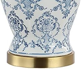 JONATHAN Y Juliana Chinoiserie Ceramic Urn Table Lamp 22.25", Blue/White