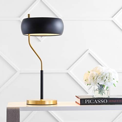 JONATHAN Y Oskar Desk Lamp Mid-Century Modern Task 22.5", Black/Brass Gold