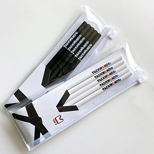 TAE-S Taekwondo Gift Pencils HB with Eraser & PVC Case, Black (30 Count)