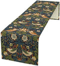 William Morris Strawberry Thief Floral Botanical Art Table Runner Vintage Flowers Table Runner for Dining Table Decor 13 x 90 Inch