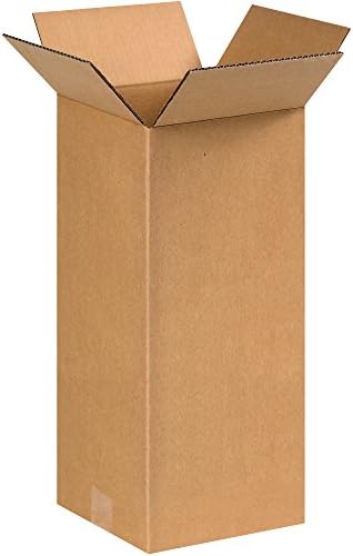 BOX USA 8x8x18 Tall Corrugated Boxes, Tall, 8L x 8W x 18H, Pack of 25 | Shipping, Packaging, Moving, Storage Box for Home or Business, Strong Wholesale Bulk Boxes