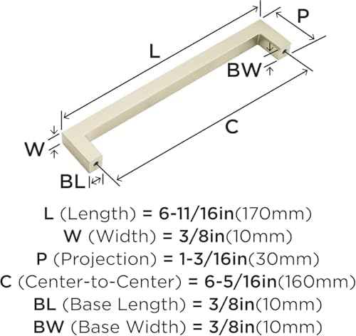 Amerock | Cabinet Pull | Golden Champagne | 6-5/16 inch (160 mm) Center to Center | Monument | 1 Pack | Drawer Pull | Drawer Handle | Cabinet Hardware