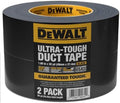 DEWALT Ultra Tough Duct Tape, 1.88 in x 30 yd, Heavy Duty, Ultra Strong, Aggressive Adhesive, All-Weather, 2 Rolls, Black