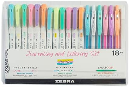 Zebra Pen MILDLINER Highlighter, Brush & SARASA Gel Pen Set, Assorted 18-Pk