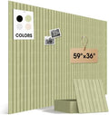 Large Cork Board for Walls 59" x 36",15 Pack 12"X12"Felt Bulletin Board Tiles with 120 Adhesive Tabs,Cork Board Alternative for Office Decor, Push Pin Board Wall Organizer-Sage Green