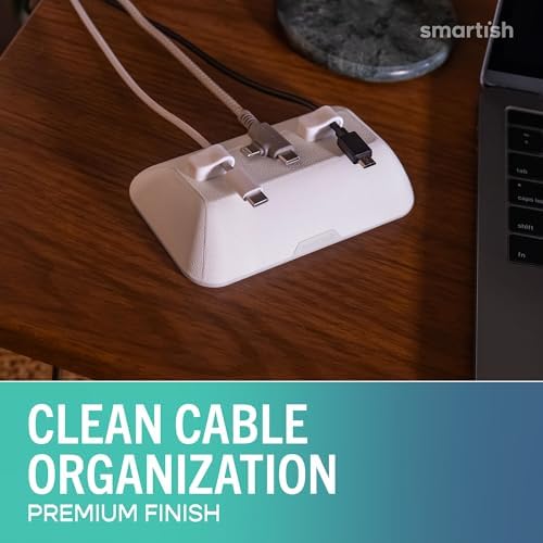 Smartish Magnetic Cord Holder, Bigger Cable Wrangler, Office Desk Organizer