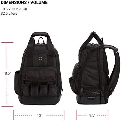 SwissGear Tool Bag Backpack, Fits Up to 15-Inch Laptop, Work Pack, Black