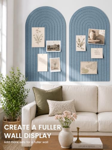 Large Arched Felt Bulletin Board 47.2''×25.5'', Dusty Blue