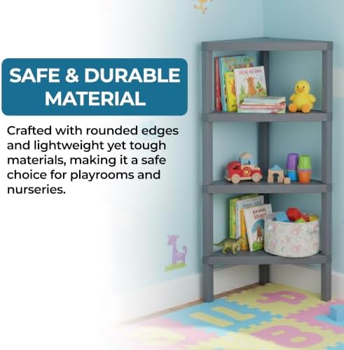 Honey-Can-Do Grey 4-Tier Corner Shelf