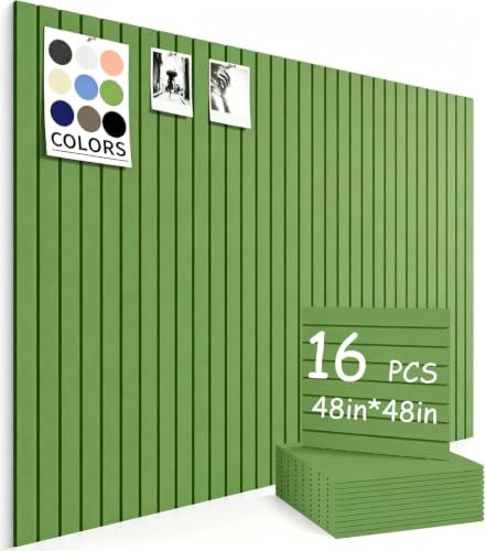 48" x 48" Cork Board Alternative, 16 Pack Felt Bulletin Board Tiles with 30 Adhesive Tabs Wall Push Pin Board for Office Classroom Bedroom Decor