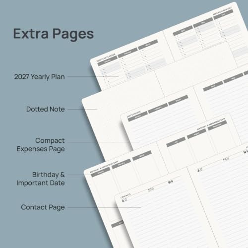 POPRUN 2027 Daily Planner One Page Per Day, 5.75" x 8.5", Day Planner