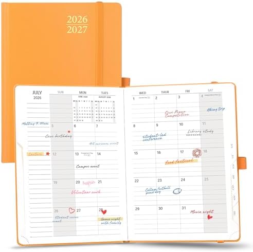 POPRUN Monthly Planner 2026-2027, 6.25" x 8.5", Academic Calendar Book