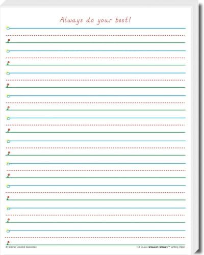 Teacher Created Resources Smart Start 1-2 Writing Paper: 360 Sheets, White, 8-1/2 x 11 in (76533) (Pack of 6)