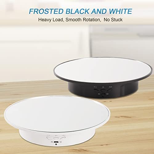 7.87'' Rotating Display Stand Motorized Rotating Display Stand, 22 lbs Load Rotating Platform with Mirror Cover, Rotating Stand with USB Charging Port, for Jewelry Photography Products 3D Model Cake