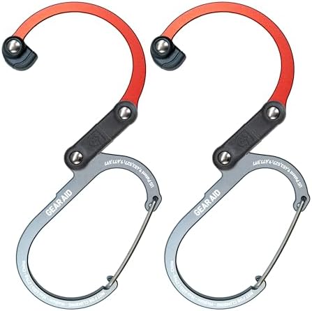 GEAR AID HEROCLIP 360° Swivel Carabiner Gear Clip and Hook (Medium) for Camping, Backpack, Suitcases and Garage Organization
