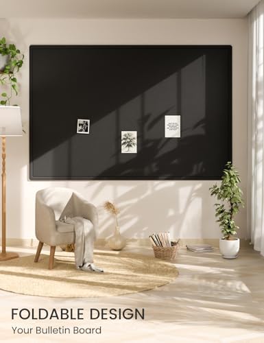 Fluxynara 70.8" x 47.2" Large Bulletin Board, Black