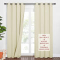 NICETOWN Sound Barrier 100% Blackout Divider Curtains 84", Noise, Heat and Cold Blocking Drapes with Felt Fabric Lining for Noise Reducing/Nursery/Daytime Sleep/Bedroom (Beige, 2 PCs, 52" Wide)