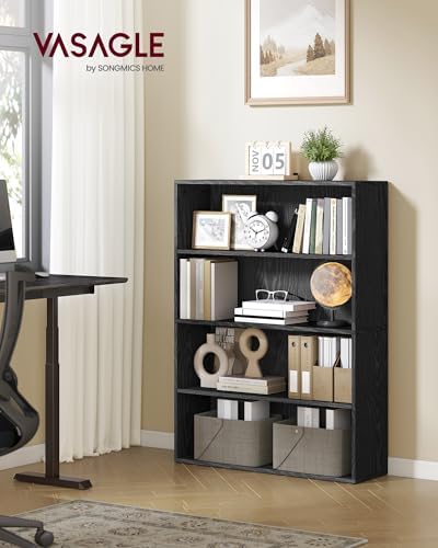 VASAGLE 4-Tier Bookshelf, Storage Organizer, 31.5 x 9.4 x 42.5 Inches