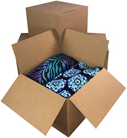 Amazon Basics Cardboard Moving Boxes, Large 20" x 20" x 15", Brown, 12-Pack