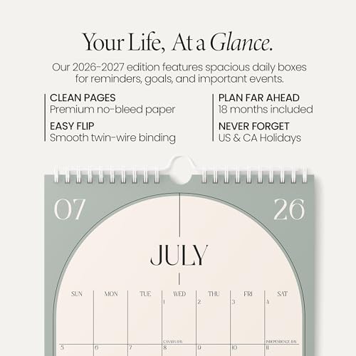 Karto Wall Calendar 2026-2027 11x17 in - Boho Modern