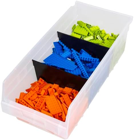 Akro-Mils 30088 Plastic Nesting ShelfMax Storage Bin Box, (18-Inch x 8-Inch x 6-Inch), Clear, (8-Pack)
