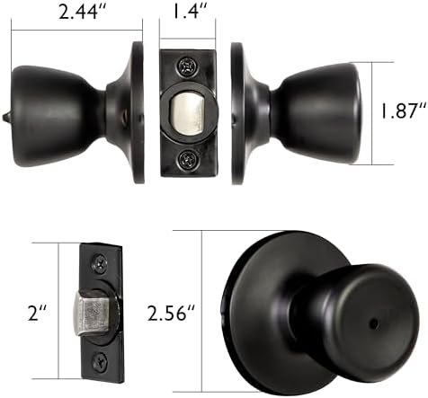 Design House Terrace Privacy Door Knob, Matte Black