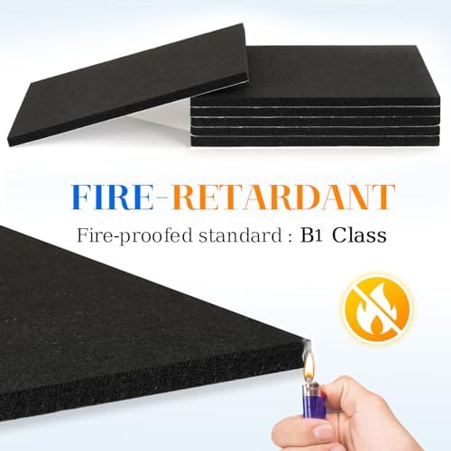 DOLLAR BOSS Felt Cork Board Tiles, 6 Pcs 12" x 12" Bulletin Board, Black