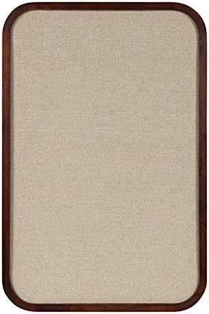 Kate and Laurel Hutton Transitional Pinboard, 20 x 30, Walnut Brown, Radius Rectangle Wall Organizer with Fabric Pinning Surface