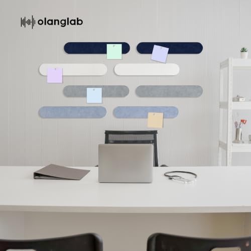 Olanglab Felt Bulletin Board Strips 4-Pack 24"x16" with 50 Pins, Misty Teal