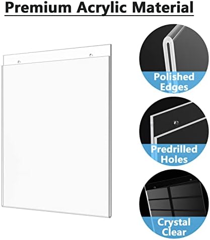 MaxGear Wall Mount Sign Holder, 8.5 x 11, Vertical, 6 Pack