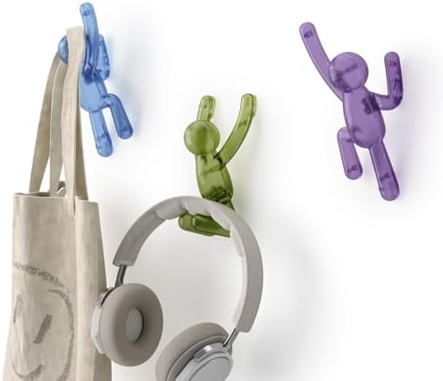 Umbra Buddy Wall Hooks, Drill-Free Pin-Point Coat Hooks, Gem Multi