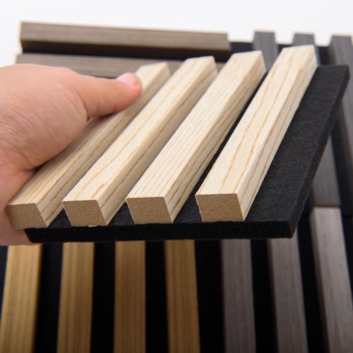 Art3d Soundproof Wood Slat Wall Panel, 6 x 4.7 in, 6 Sample Packs, 6 Colors
