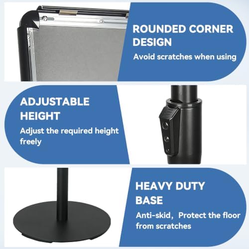 HUAZI 3PACK Sign Stand Holder 8.5×11-Inch Adjustable Black
