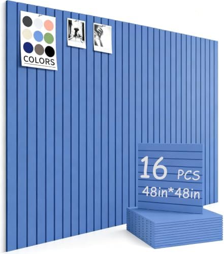 48" x 48" Cork Board Alternative, 16 Pack Felt Bulletin Board Tiles with 30 Adhesive Tabs Wall Push Pin Board for Office Classroom Bedroom Decor