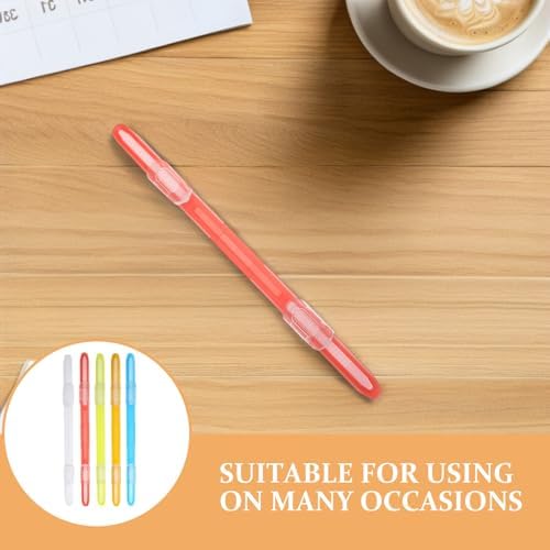 Lurrose 100pcs Plastic Document Binder Strips Double Hole File Fasteners Paper Organizers for Office School File Attaching Clips Random Color