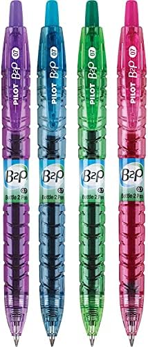 PILOT B2P Colors Gel Pen, Fine Point 0.7mm, Assorted Colors, 4-Pack