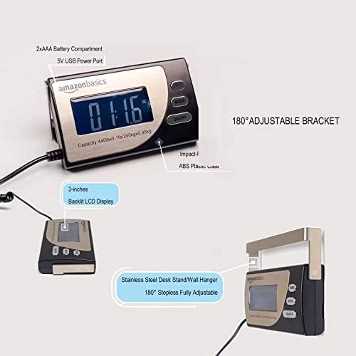 Amazon Basics Digital Shipping Postal Scale with Tare Function, Heavy Duty Weighing Platform 1 Ounce Readability, Portable, Black, 660 lb Capacity (Pack of 5)