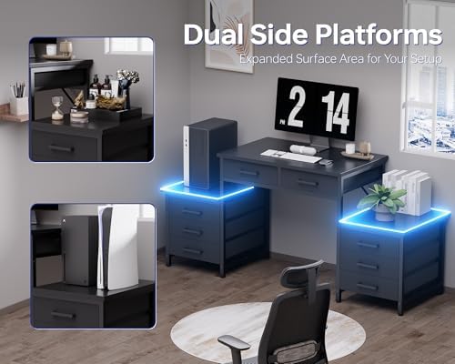 Pamray 63 Inch Computer Desk with 8 Drawers for Study Writing Work